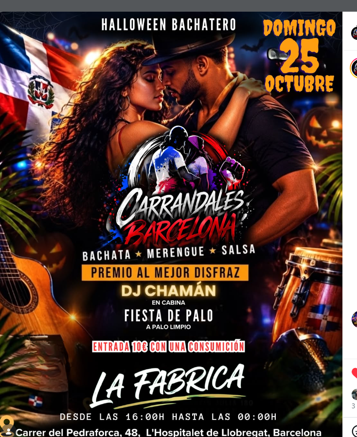 Cartel de Carrandales Barcelona — Halloween Bachatero